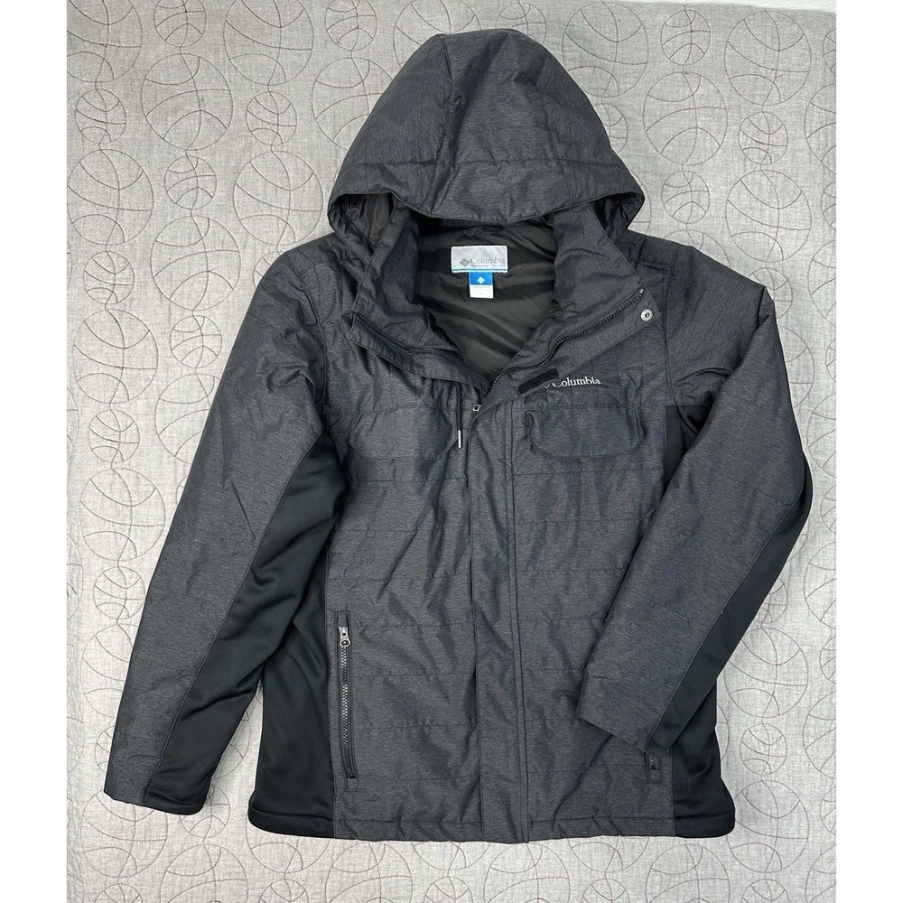 Columbia Men's Hybrid Hooded Insulated Jacket /‎ Gray Black / Men's Large